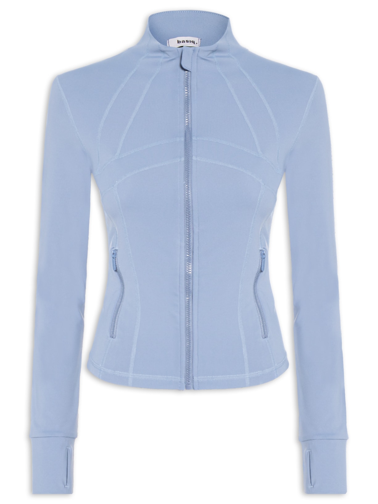 Jaqueta Feminina Esportiva Justa Ao Corpo Azul Basiq