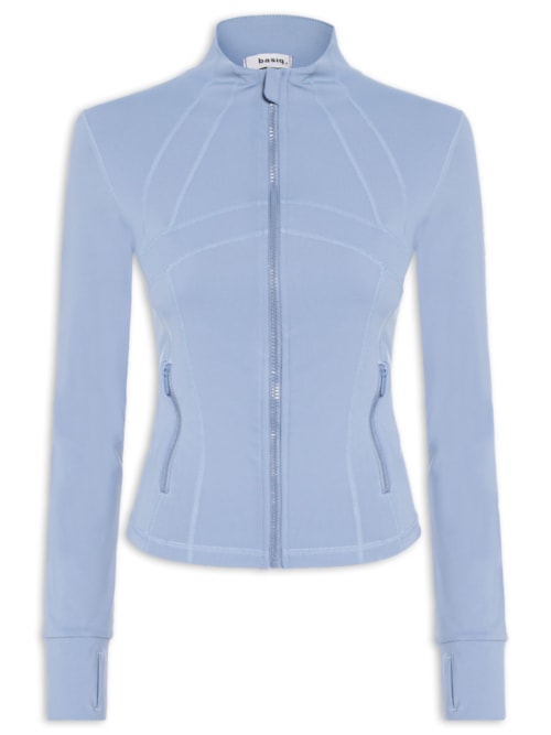 Jaqueta Feminina Esportiva Justa Ao Corpo - Azul