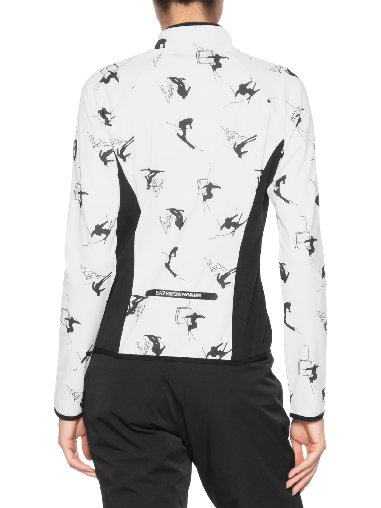 Jaqueta Feminina Estampada Com Recorte Lateral Branco Ea7 Emporio Armani