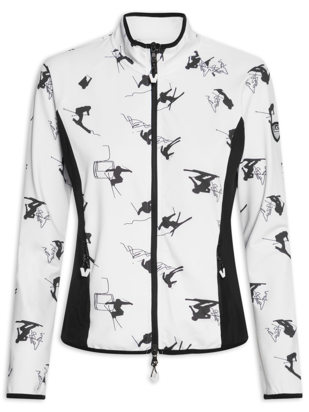 Jaqueta Feminina Estampada Com Recorte Lateral - Branco