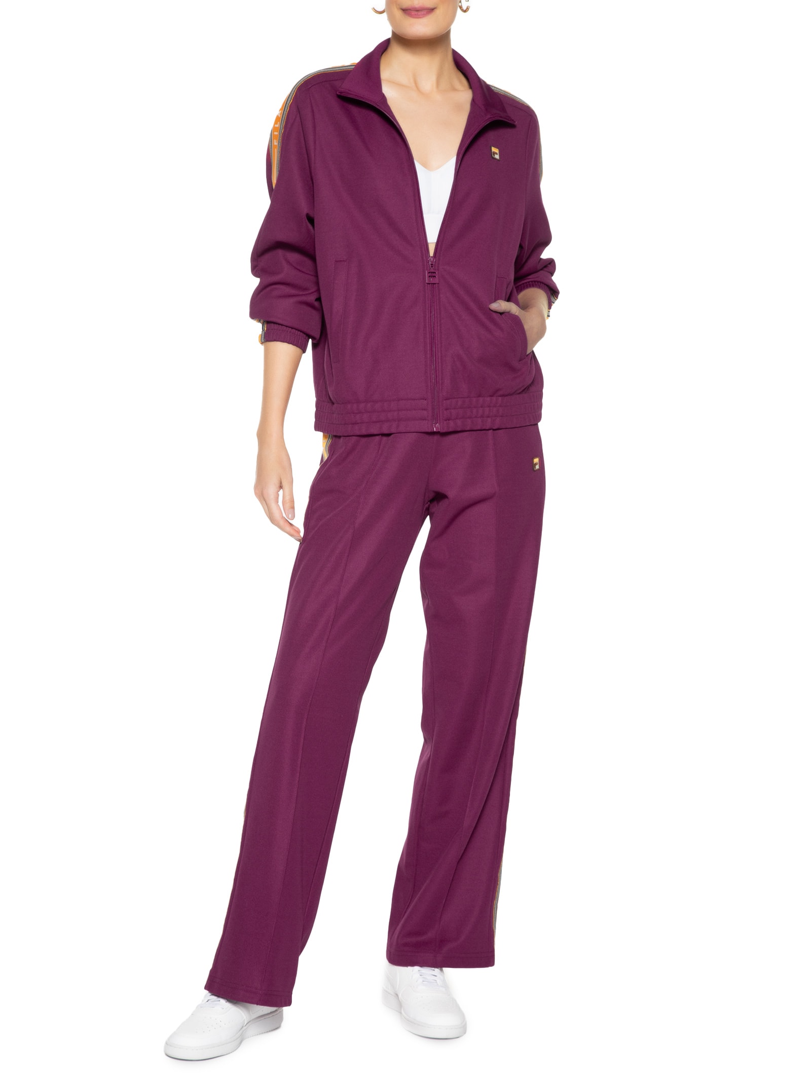 Jaqueta Feminina Fila Ella Track Tape Bordo - Fila - Vinho