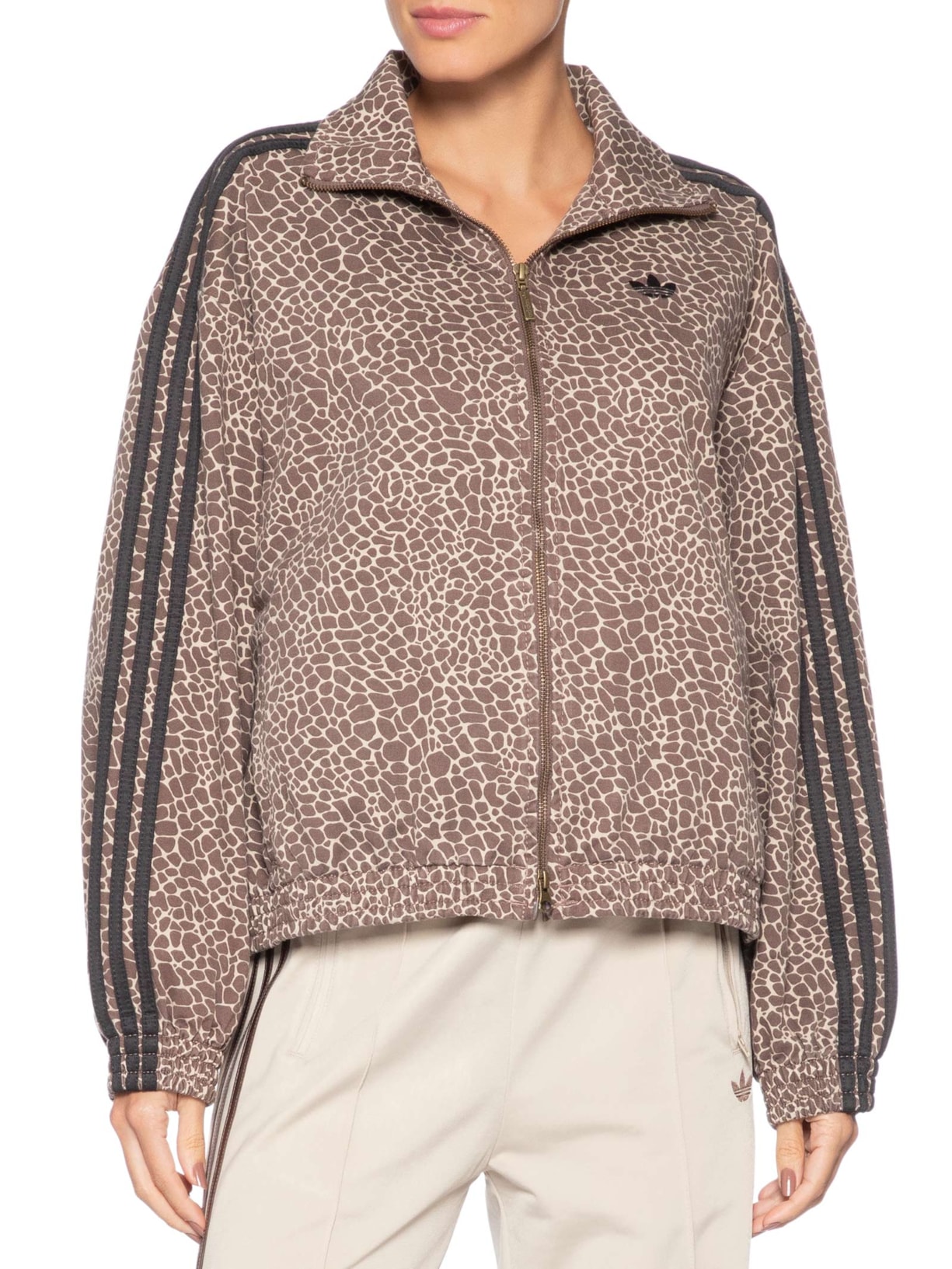 Jaqueta Feminina Firebird Oversized Denim Marrom Adidas Originals