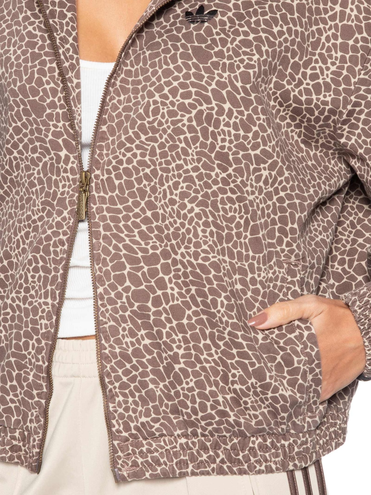 Jaqueta Feminina Firebird Oversized Denim Marrom Adidas Originals