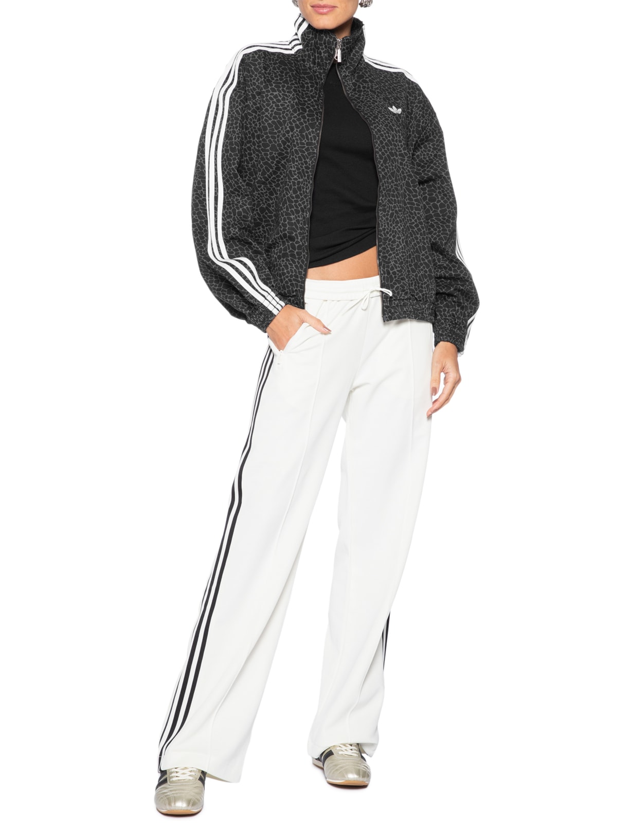 Jaqueta Feminina Firebird Oversized Denim Preto Adidas Originals