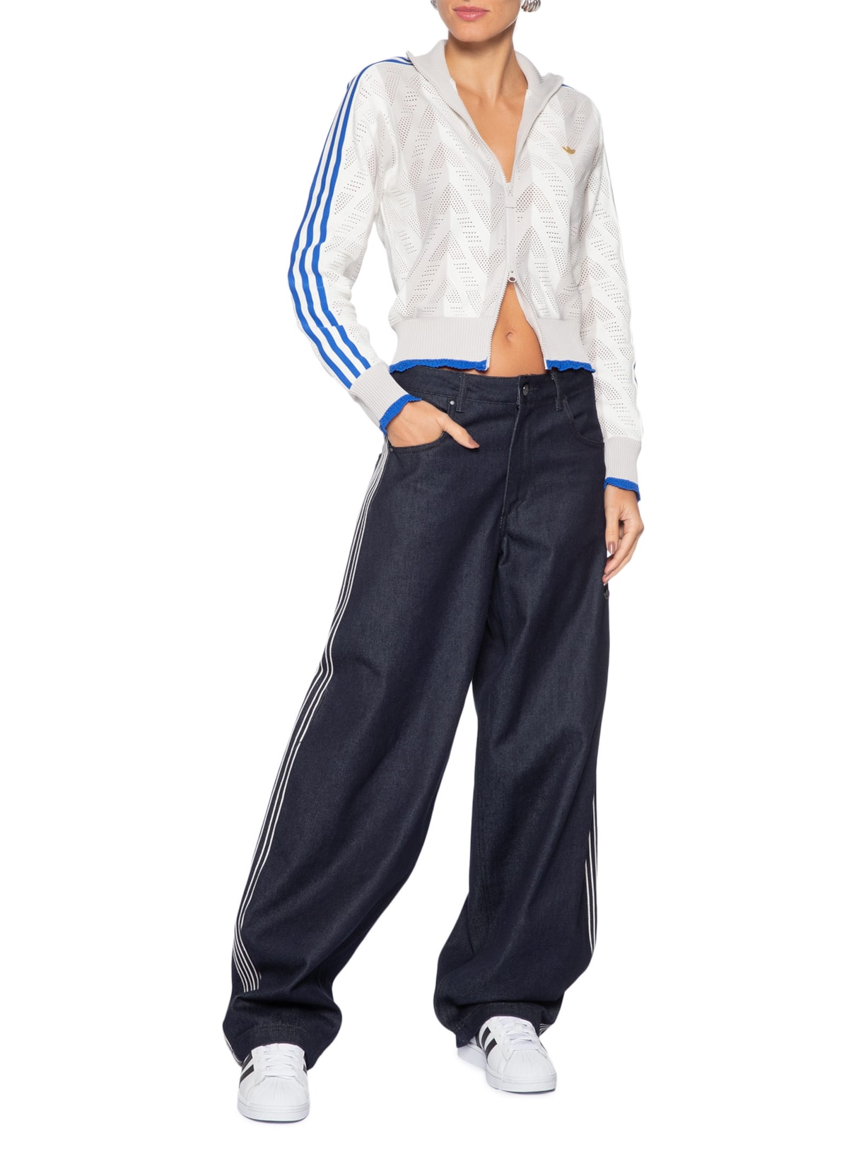 Jaqueta Feminina Firebird Track Top Branco Adidas Originals