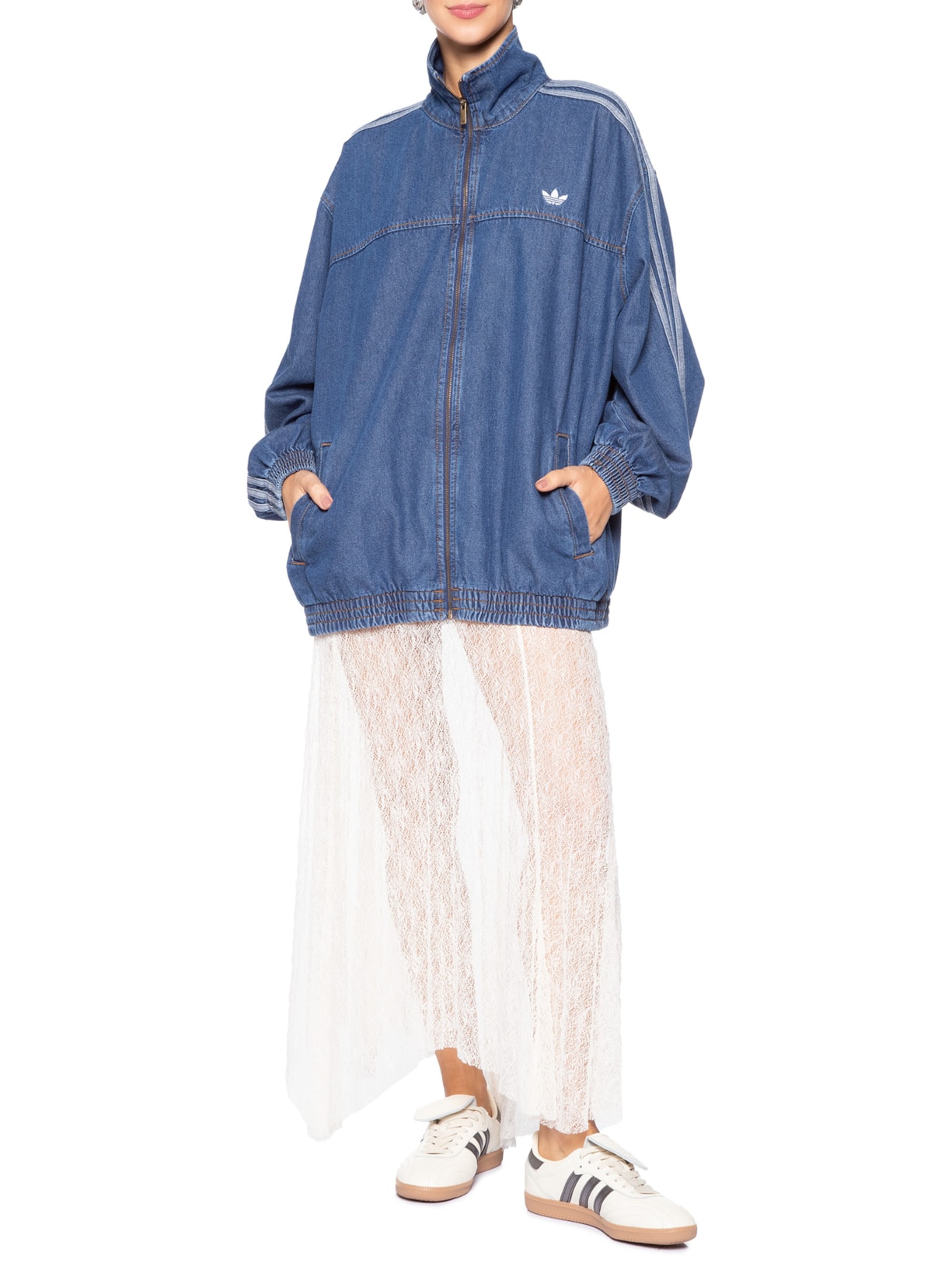 Jaqueta Feminina Firebird Tt Denim Azul Adidas Originals