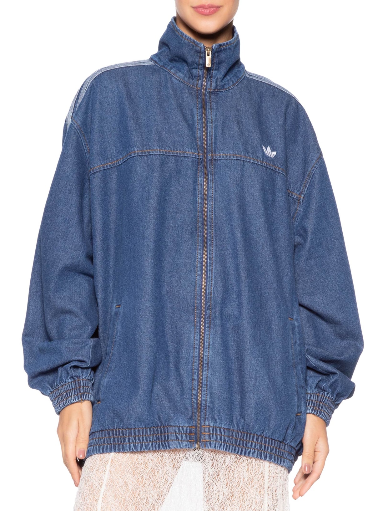 Jaqueta Feminina Firebird Tt Denim Azul Adidas Originals