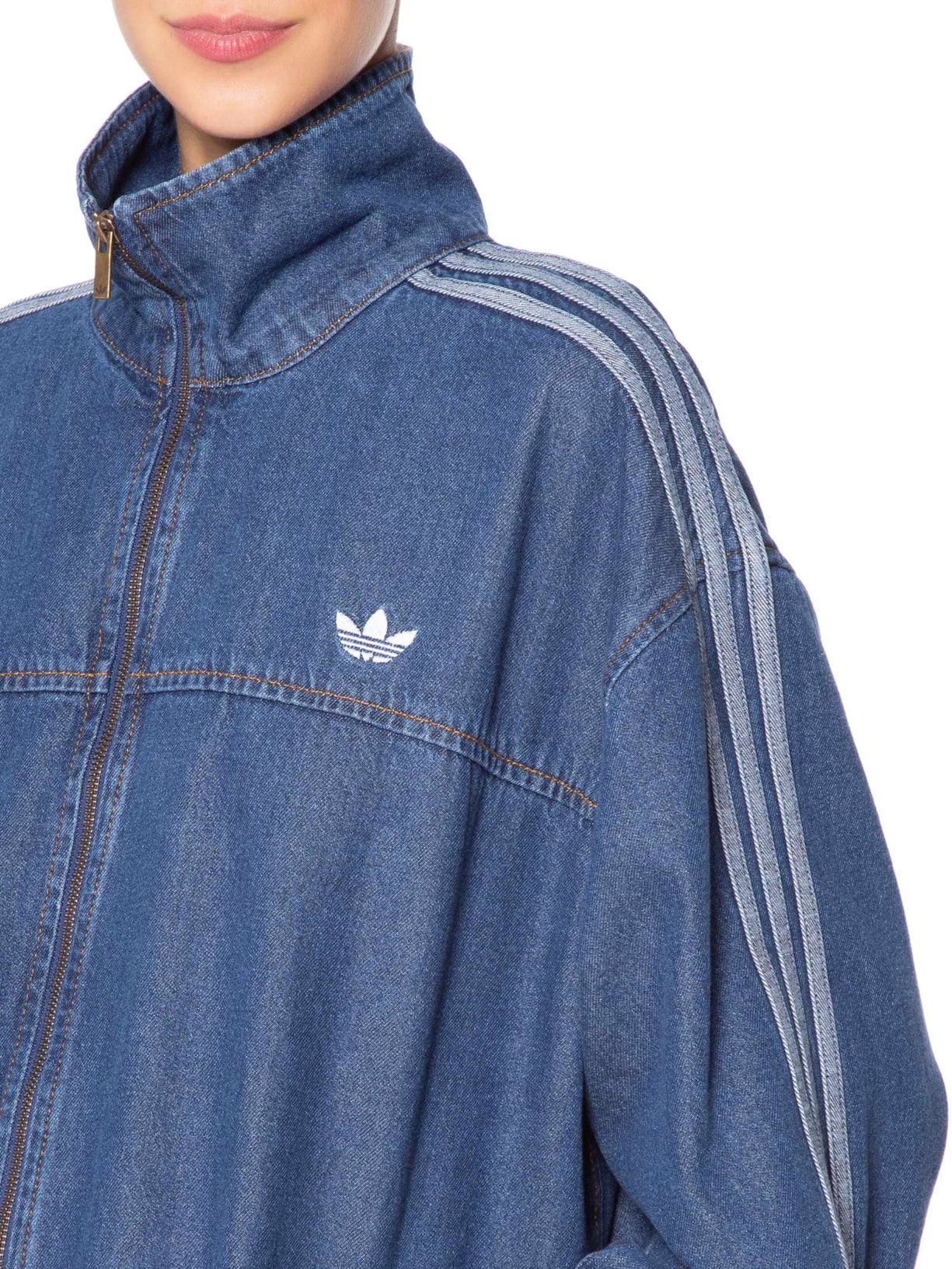 Jaqueta Feminina Firebird Tt Denim Azul Adidas Originals
