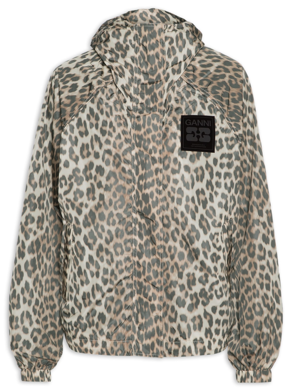 Jaqueta Feminina Flyweight Nylon Animal Print Ganni