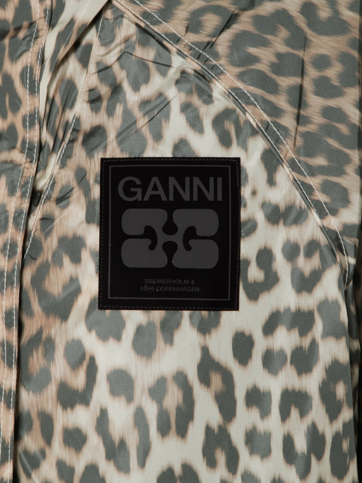 Jaqueta Feminina Flyweight Nylon Animal Print Ganni