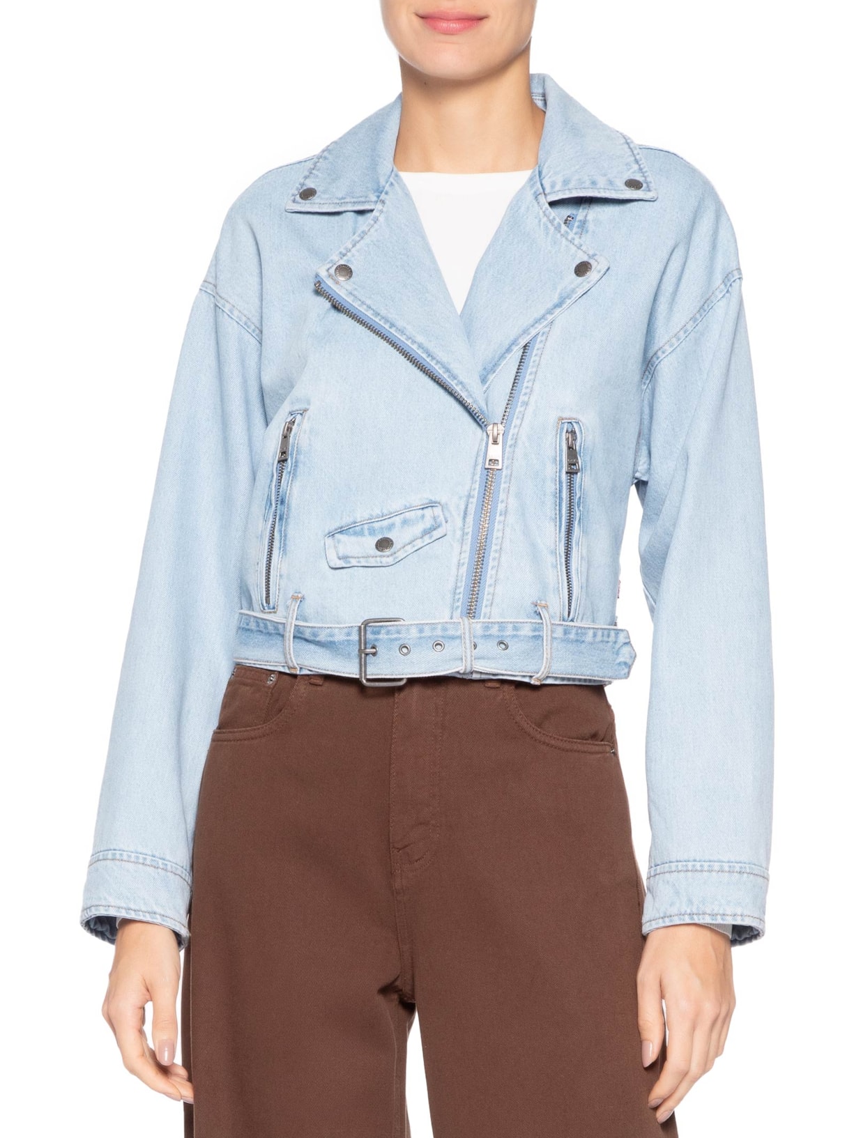 Jaqueta Feminina GIII Moto Denim Bubble Azul Levi's