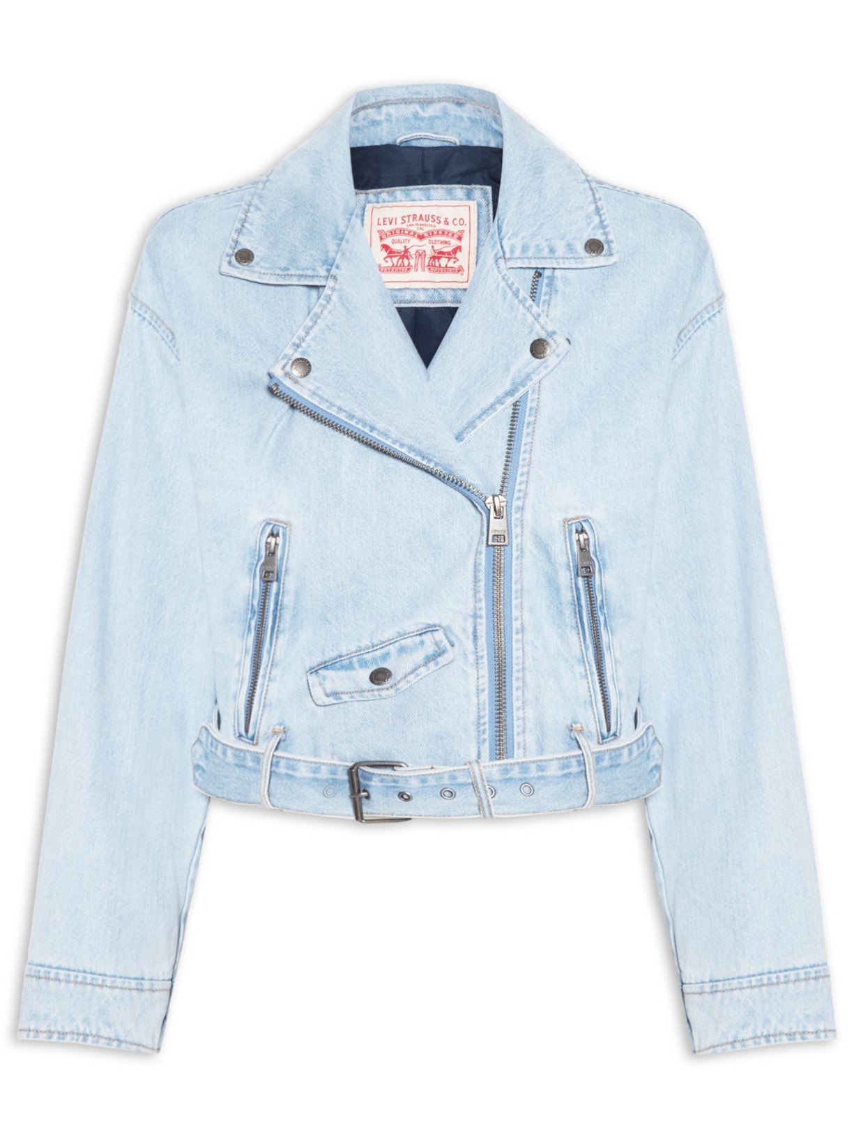 Jaqueta Feminina GIII Moto Denim Bubble - Azul
