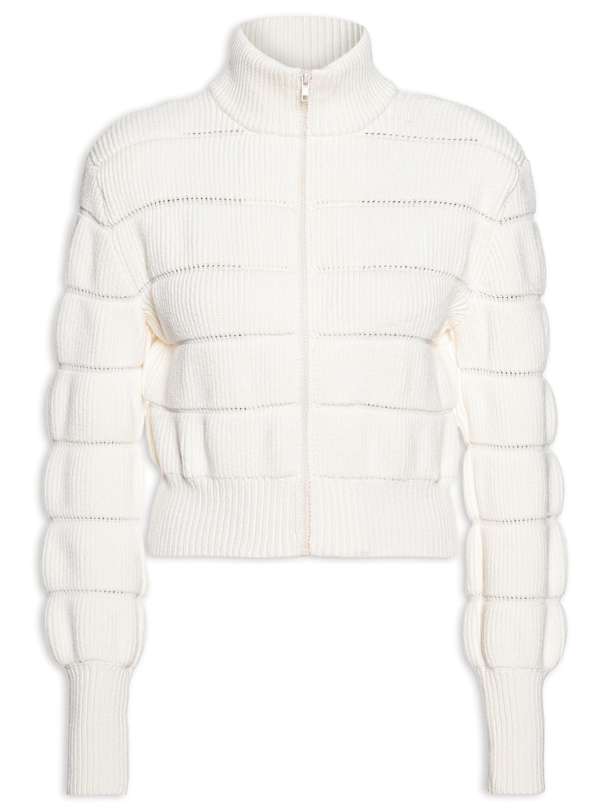 Jaqueta Feminina Gola Alta - Off White