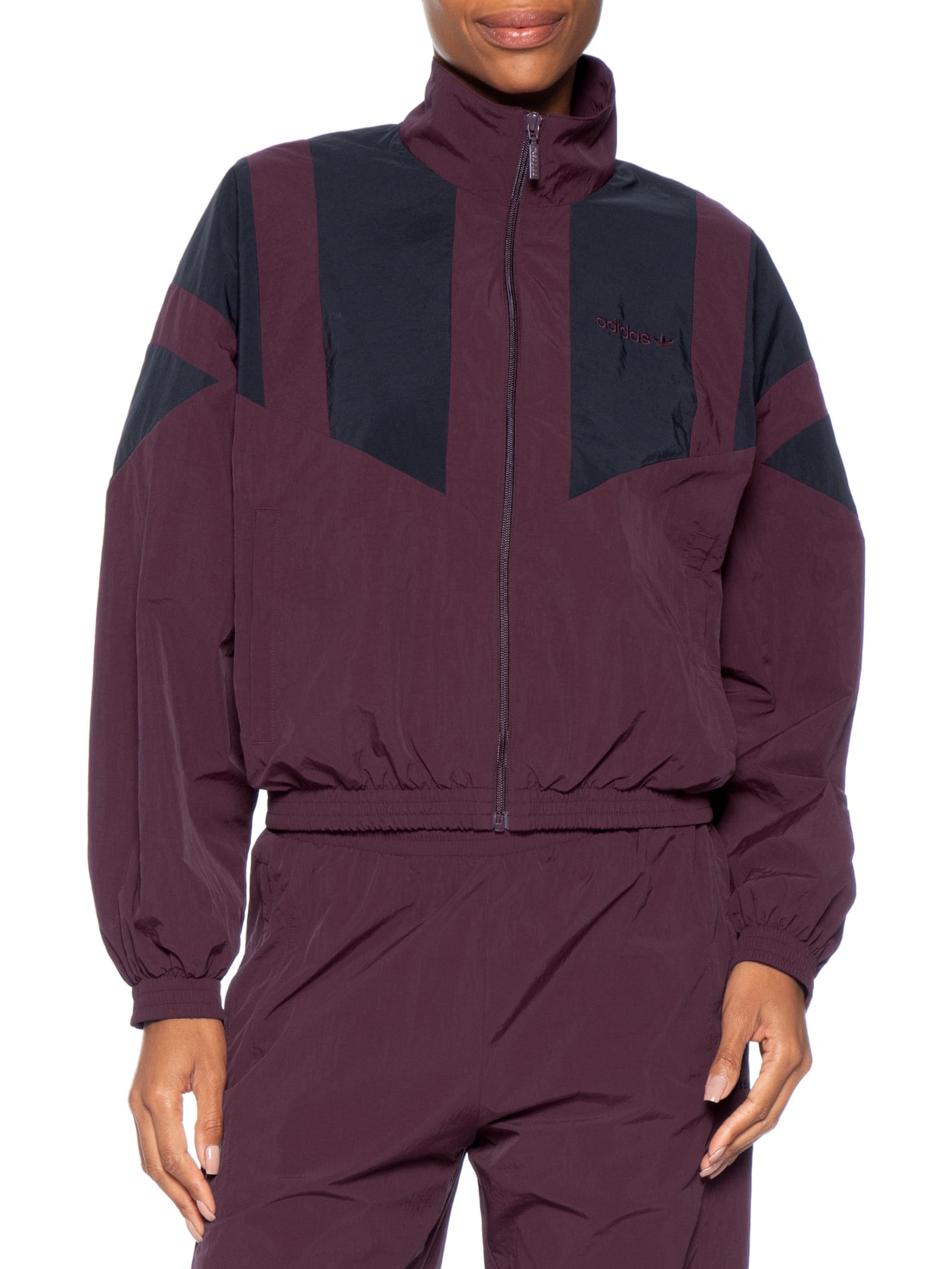 Jaqueta Feminina Gola Blocking Vermelho Adidas Originals