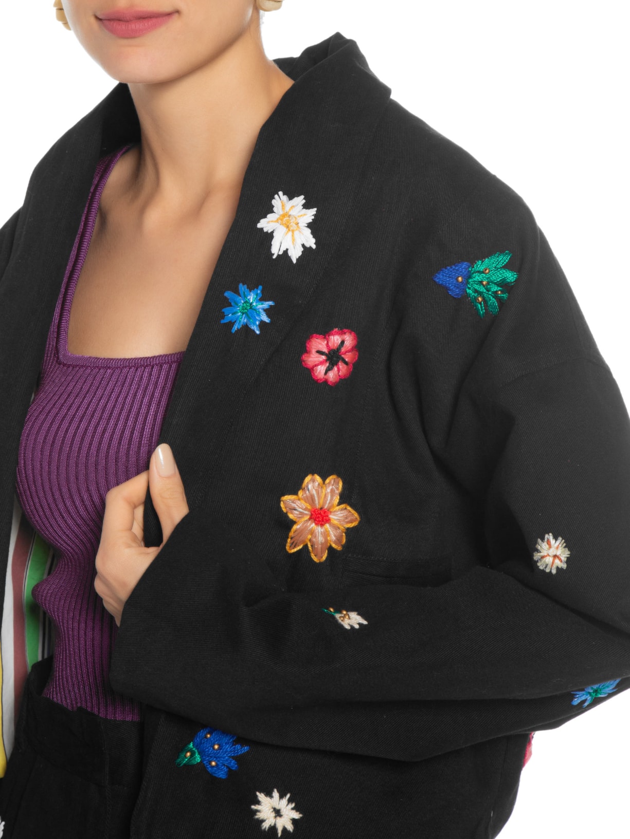 Jaqueta Feminina Jardim Preto Bdln