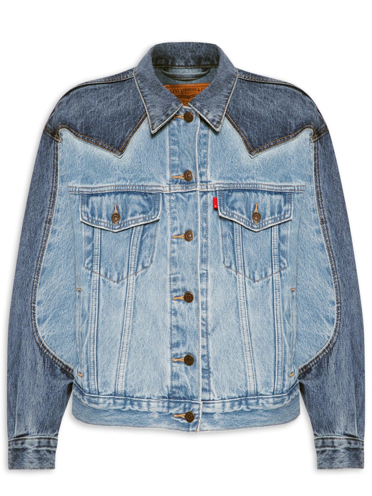 Jaqueta Feminina Jeans 90s Western Pieced Trckr - Azul