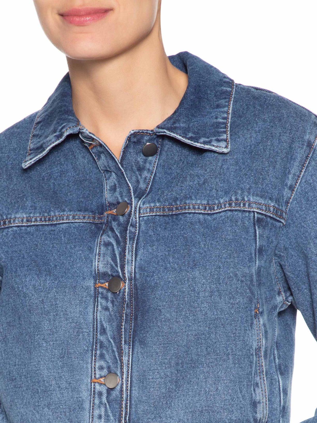 Jaqueta Feminina Jeans Azul Market 33