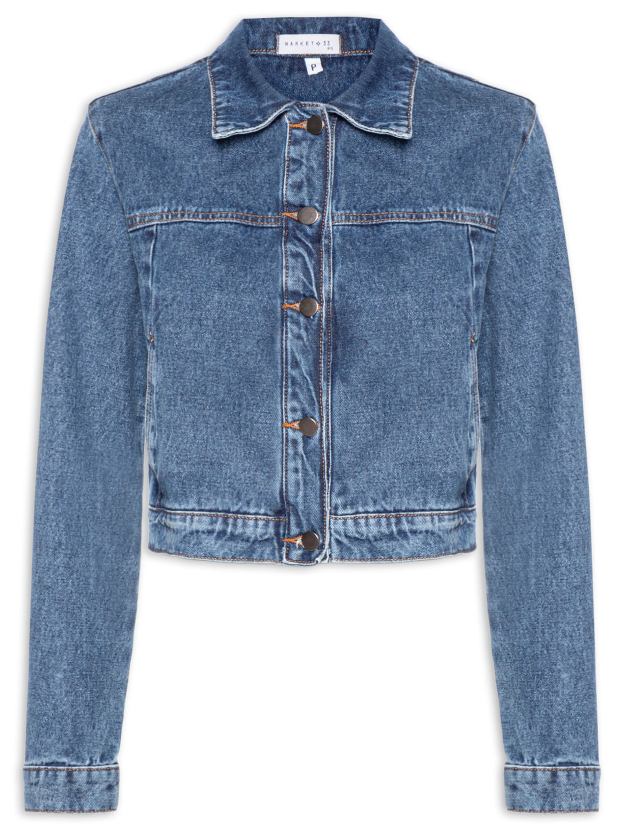 Jaqueta Feminina Jeans Azul Market 33