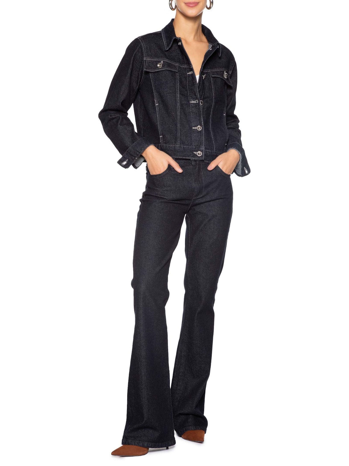 Jaqueta Feminina Jeans Azul Forum