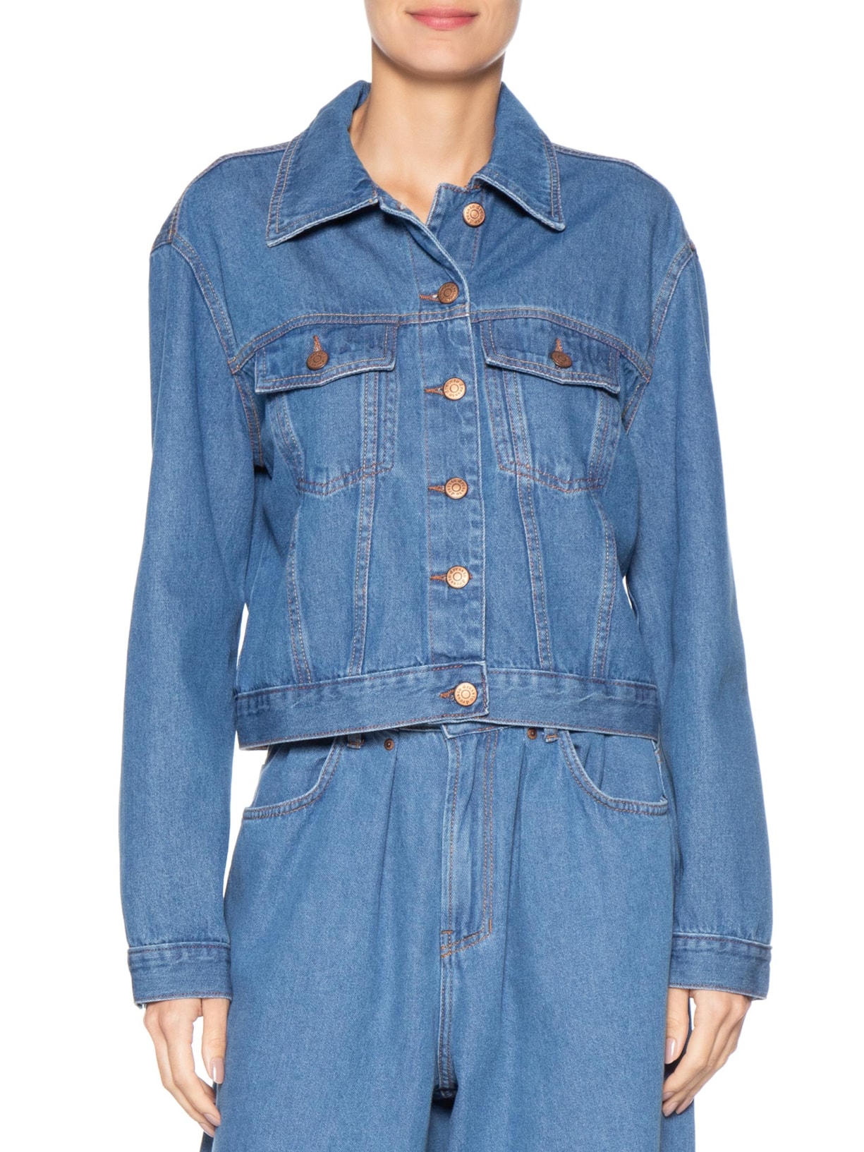 Jaqueta Feminina Jeans Baby Blue Azul Dress To