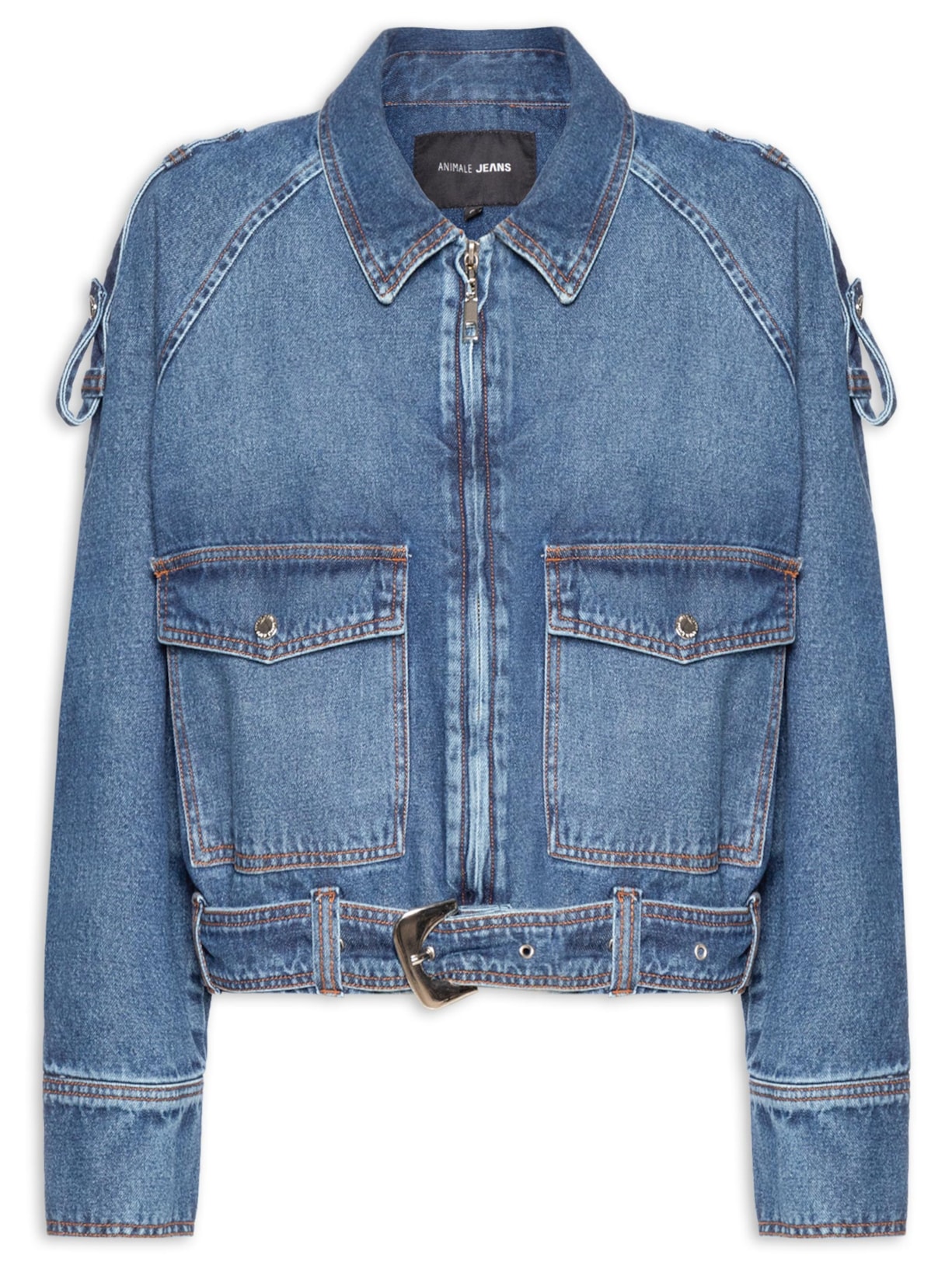 Jaqueta Feminina Jeans Balonê Azul Animale Jeans