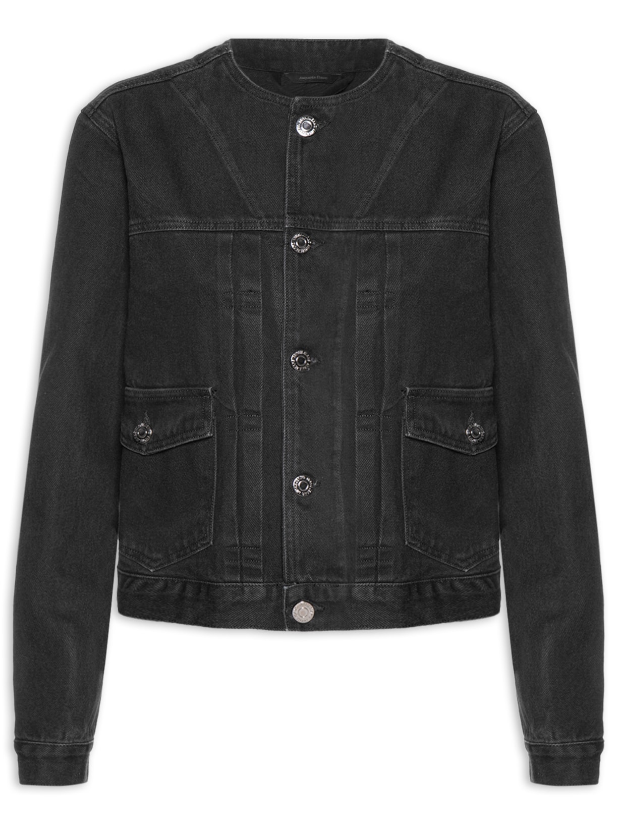 Jaqueta Feminina Jeans Basic Gola Padre Preto Animale Jeans