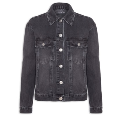 Jaqueta Feminina Jeans Black Used - Preto