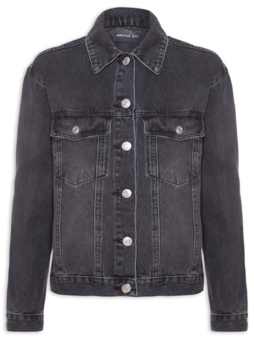 Jaqueta Feminina Jeans Black Used - Preto