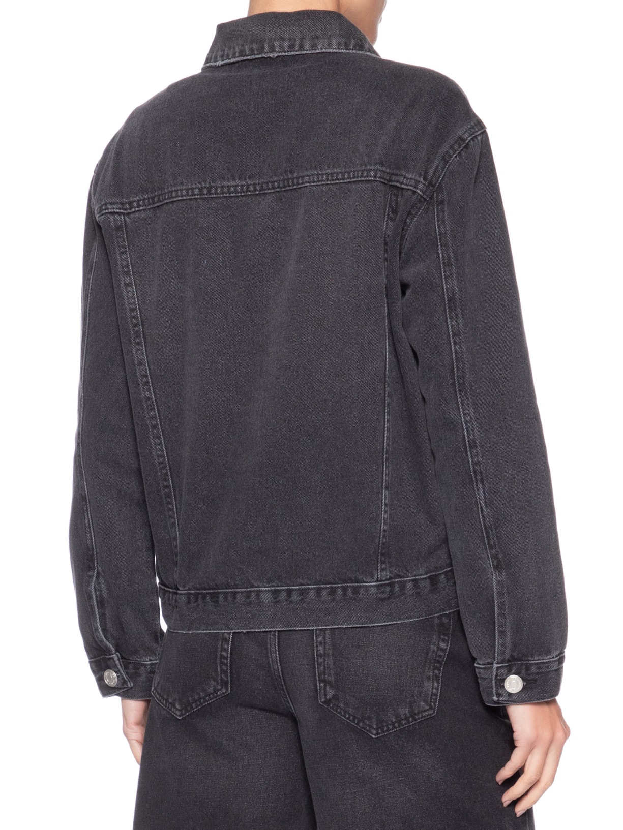 Jaqueta Feminina Jeans Black Used Preto Maria Filó
