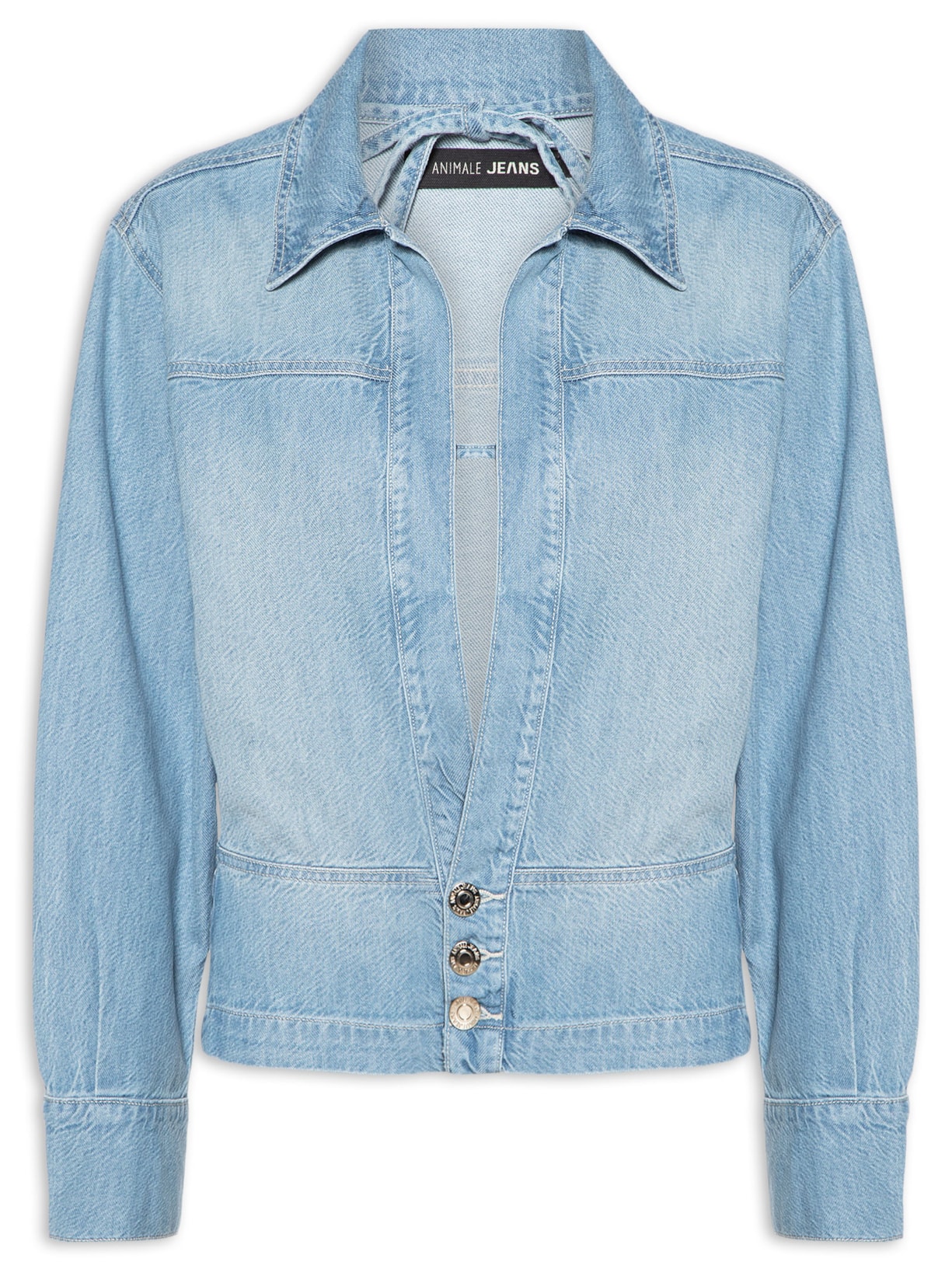 Jaqueta Feminina Jeans Com Top Azul Animale Jeans