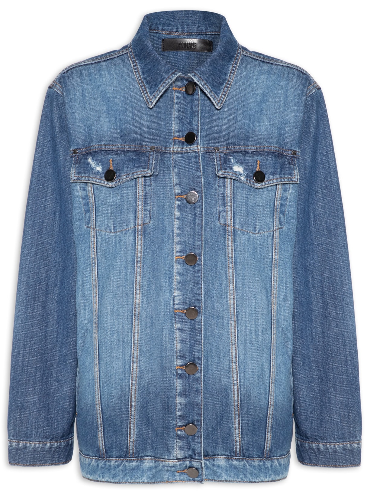 Jaqueta Feminina Jeans Efeitos - Azul