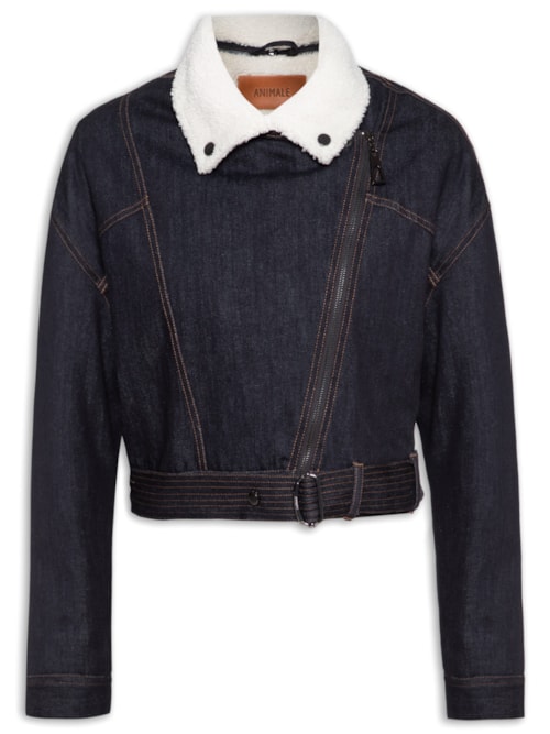 Jaqueta Feminina Jeans Motor Forrada - Azul