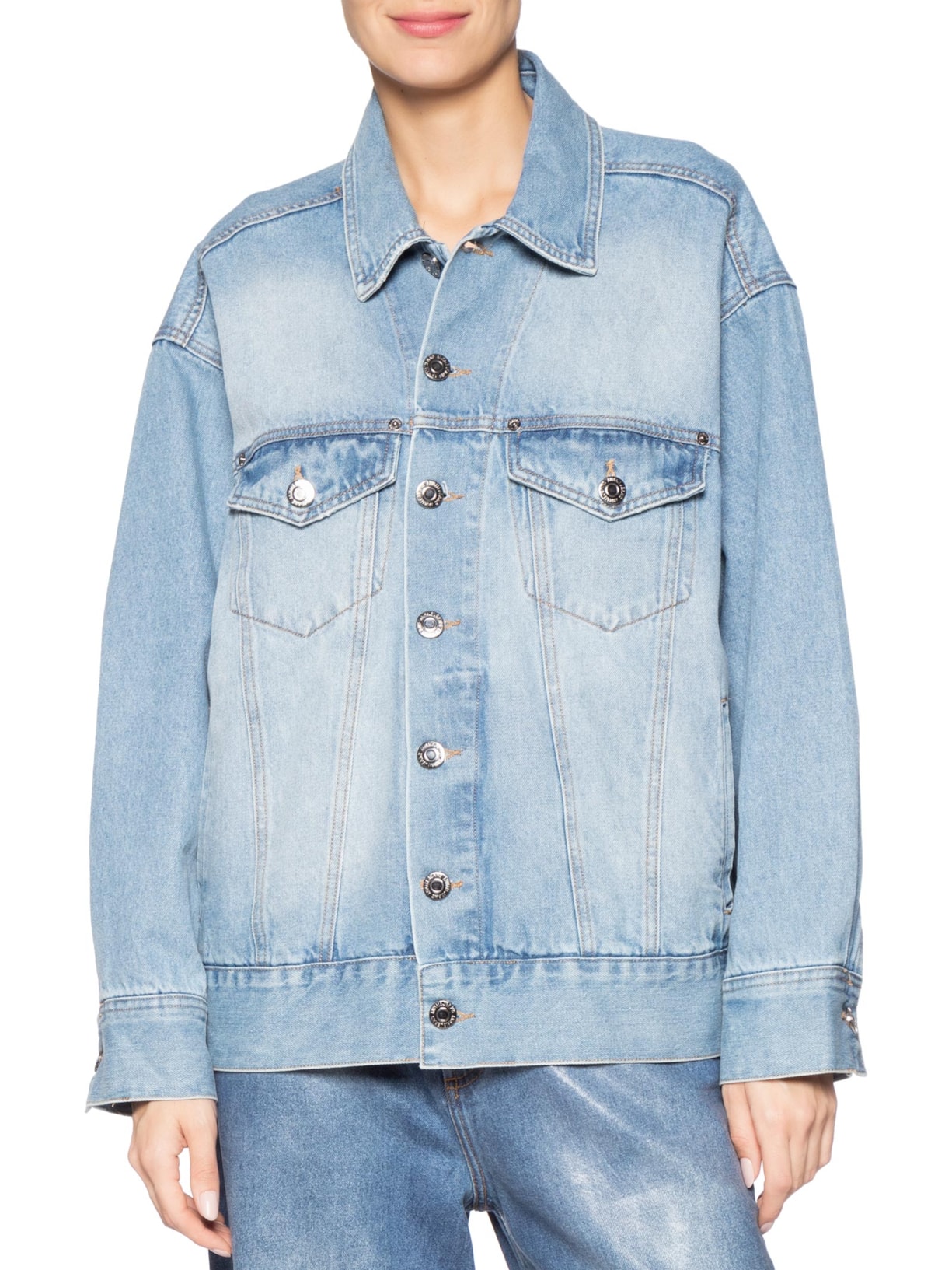 Jaqueta Feminina Jeans Overboy Azul Animale Jeans