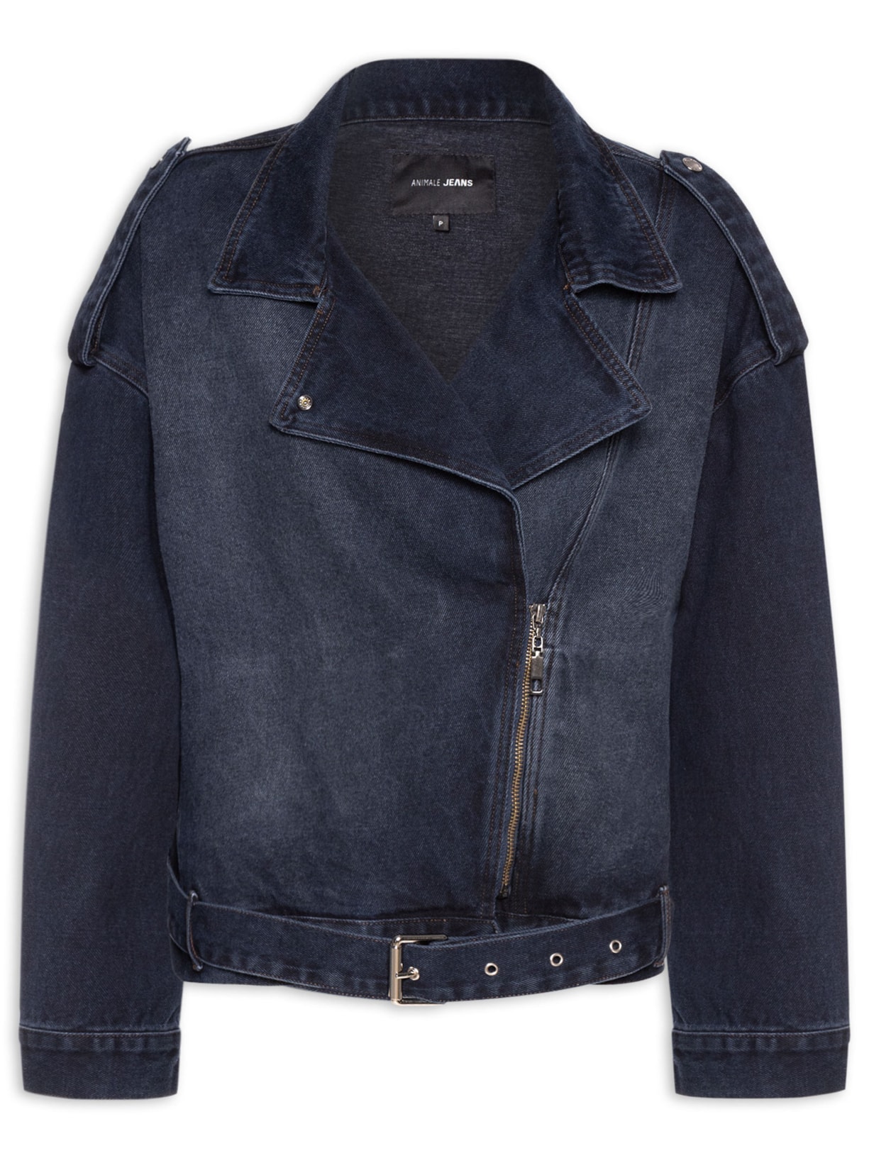 Jaqueta Feminina Jeans Perfecto Dark Blue Azul Animale Jeans