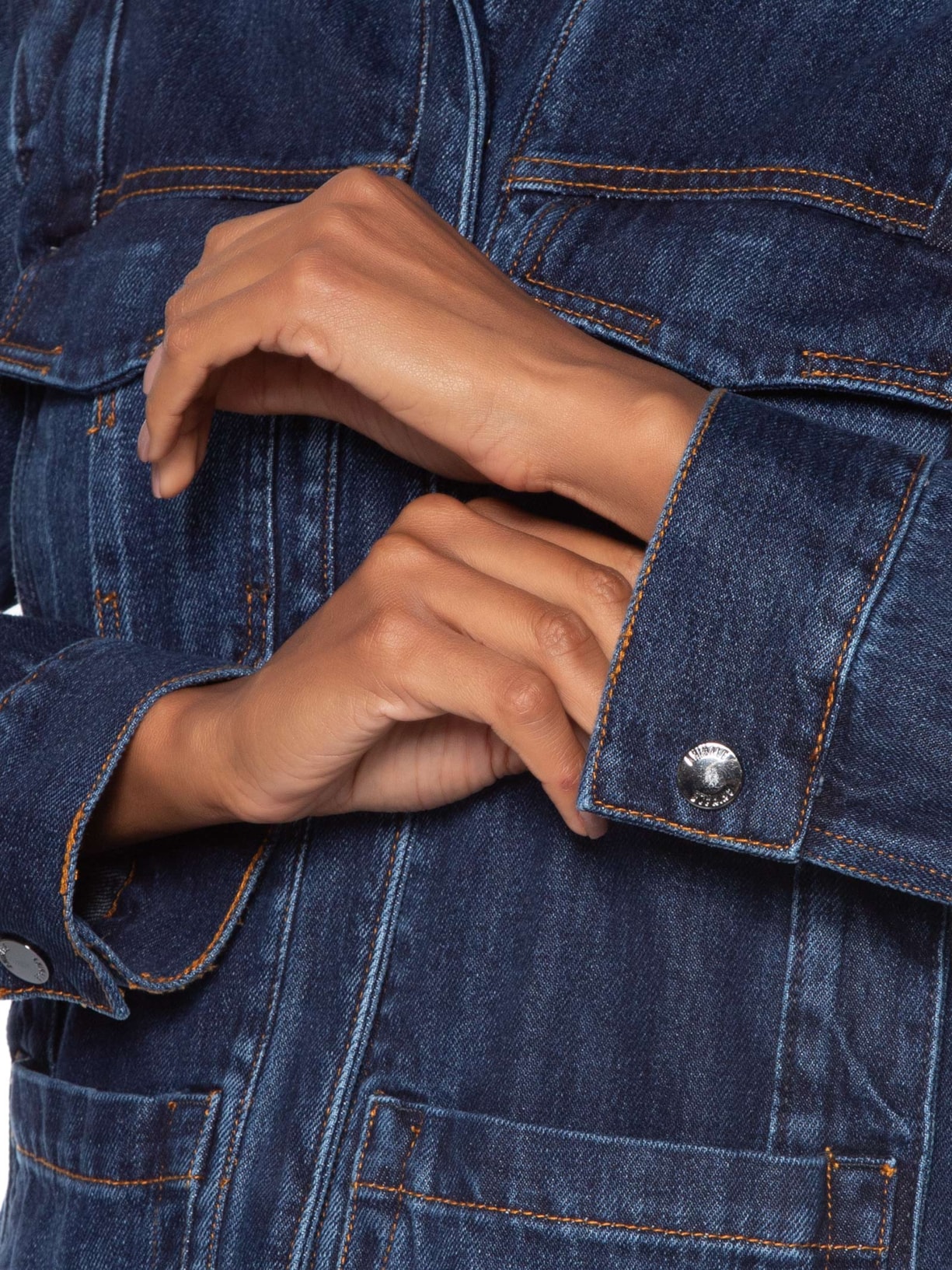 Jaqueta Feminina Jeans Recorte Cava Azul Animale