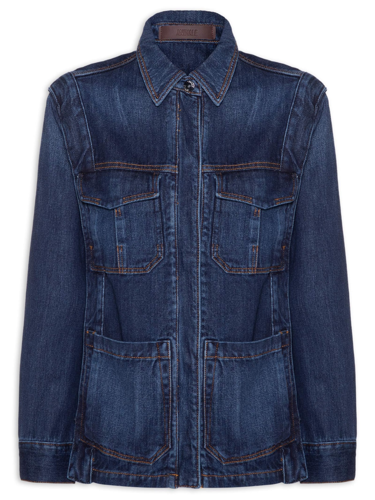 Jaqueta Feminina Jeans Recorte Cava - Azul