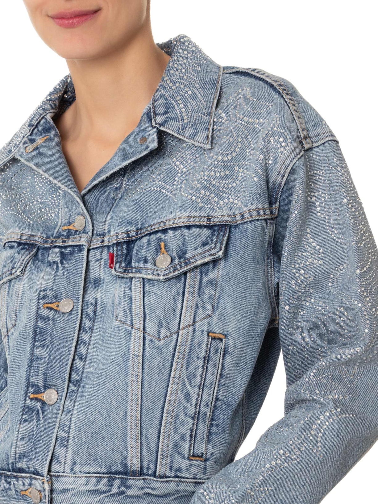 Jaqueta Feminina Jeans Shrunken 90S No Pleat Trucker Beyonce Azul Levi's + Beyoncé