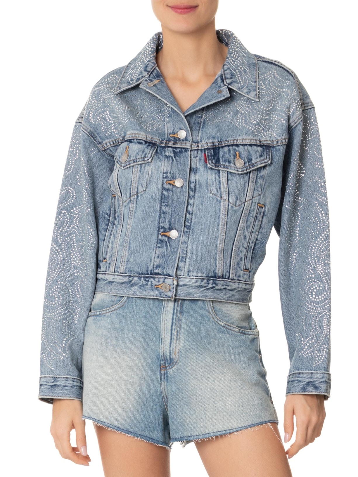 Jaqueta Feminina Jeans Shrunken 90S No Pleat Trucker Beyonce Azul Levi's + Beyoncé