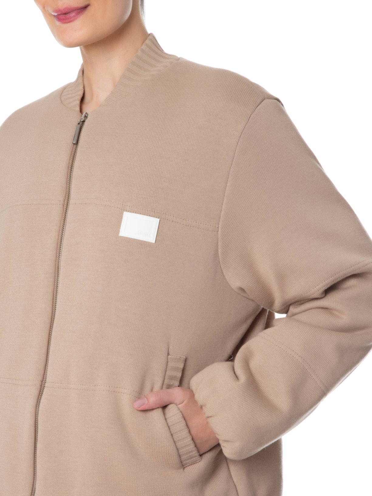 Jaqueta Feminina Kira Puffer Tricot Bege Schutz