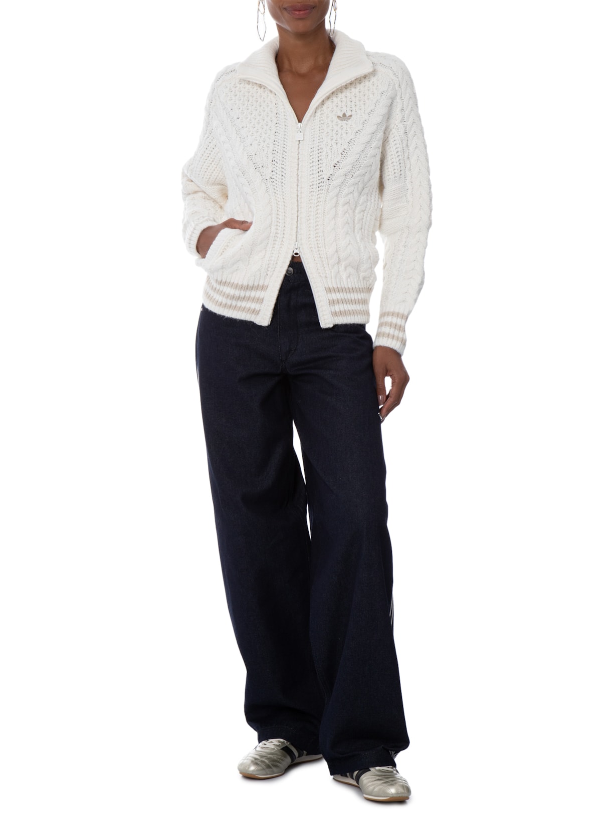 Jaqueta Feminina  Knit Branco Adidas Originals