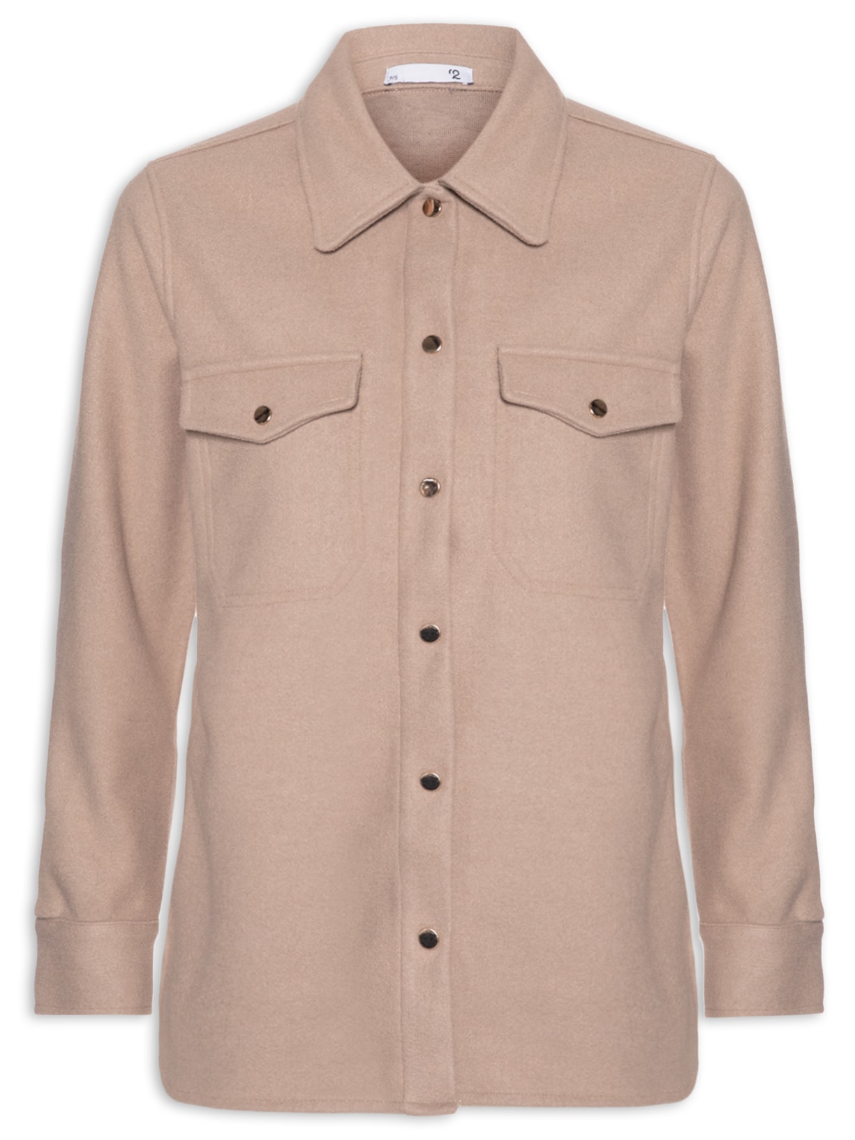 Jaqueta Feminina Lã Batida Dois Bolsos - Bege