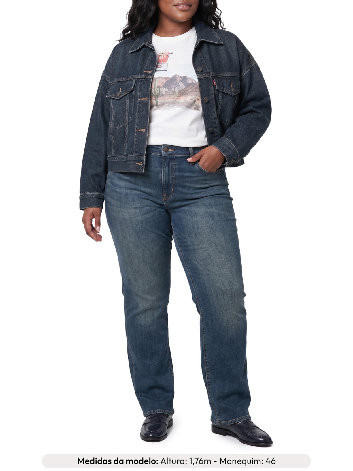 Jaqueta Feminina Levi's Loose Crop Trucker Azul Levi's