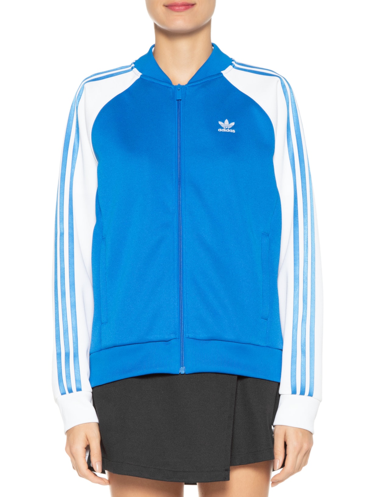 Jaqueta Feminina Listras Azul Adidas Originals