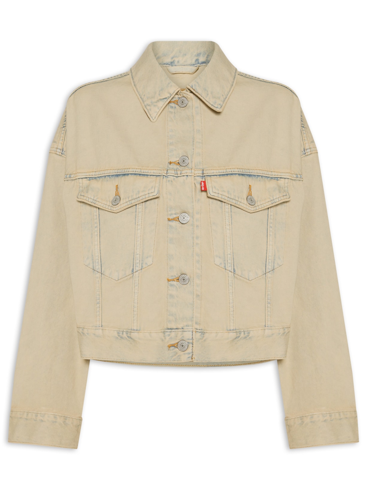 Jaqueta Feminina Loose Crop Trucker Bege Levi's