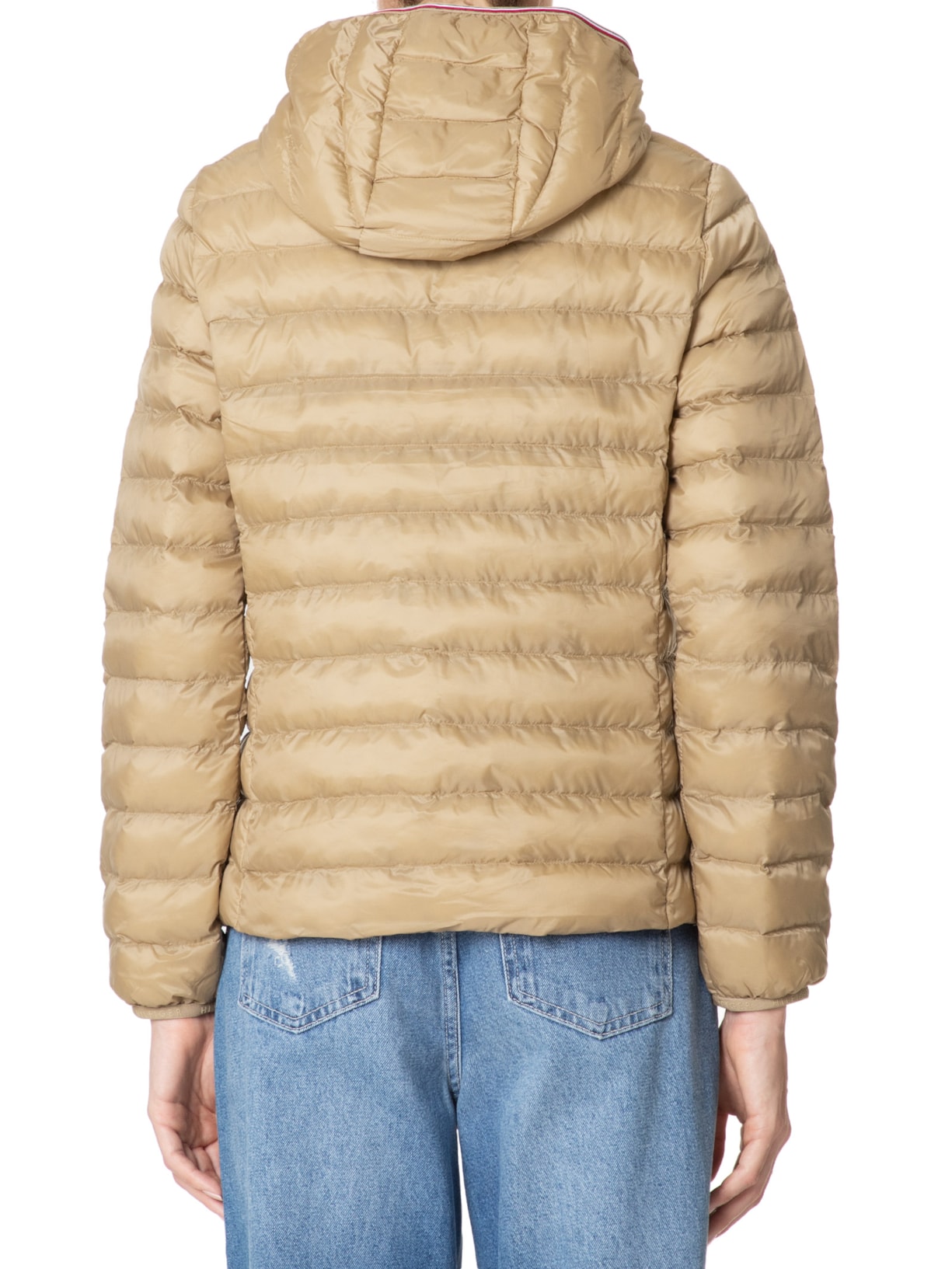 Jaqueta Feminina Lw Padded Global Stripe Bege Tommy Hilfiger