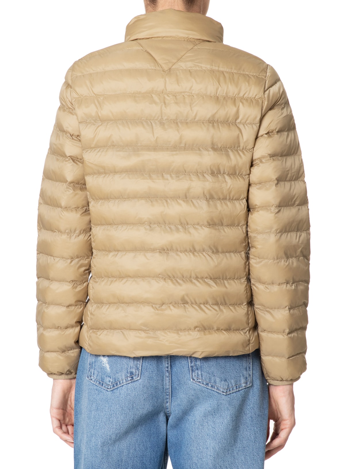 Jaqueta Feminina Lw Padded Global Stripe Bege Tommy Hilfiger