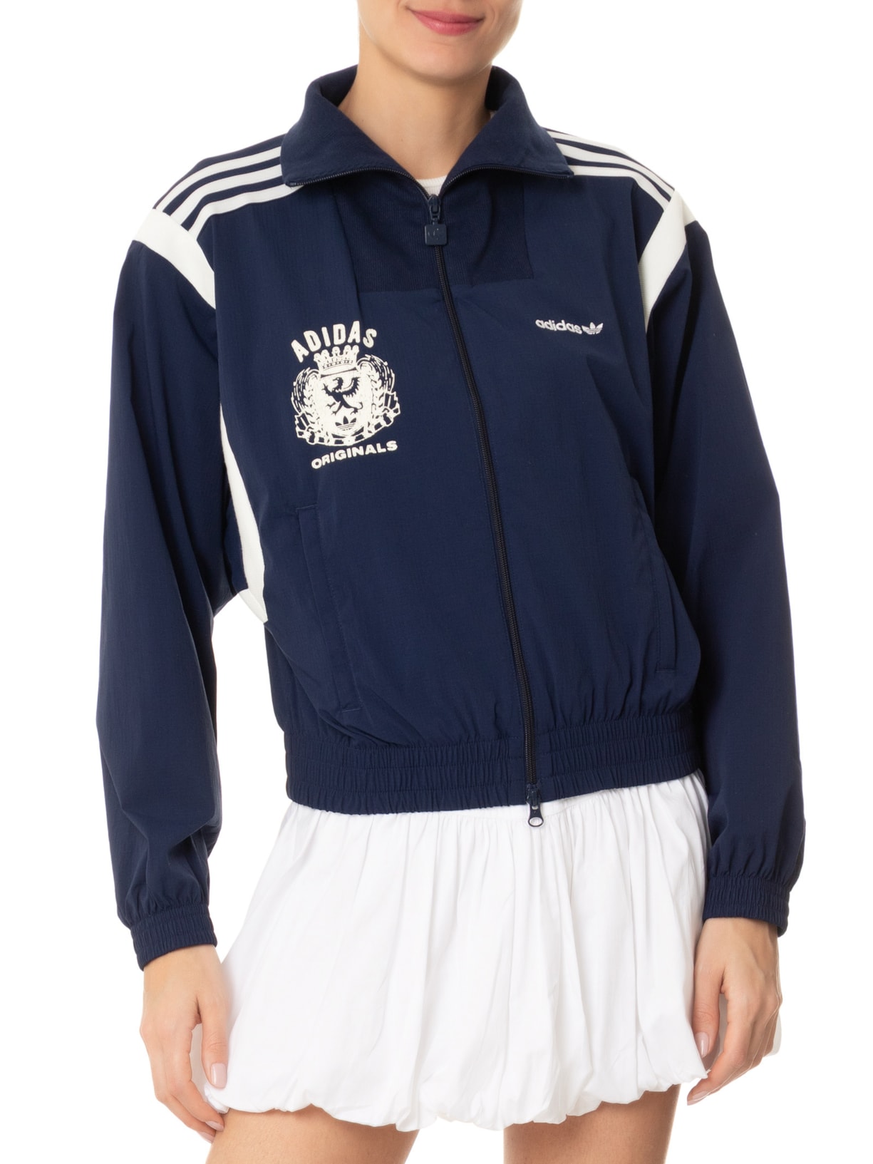 Jaqueta Feminina Malha Mascotte Azul Adidas Originals