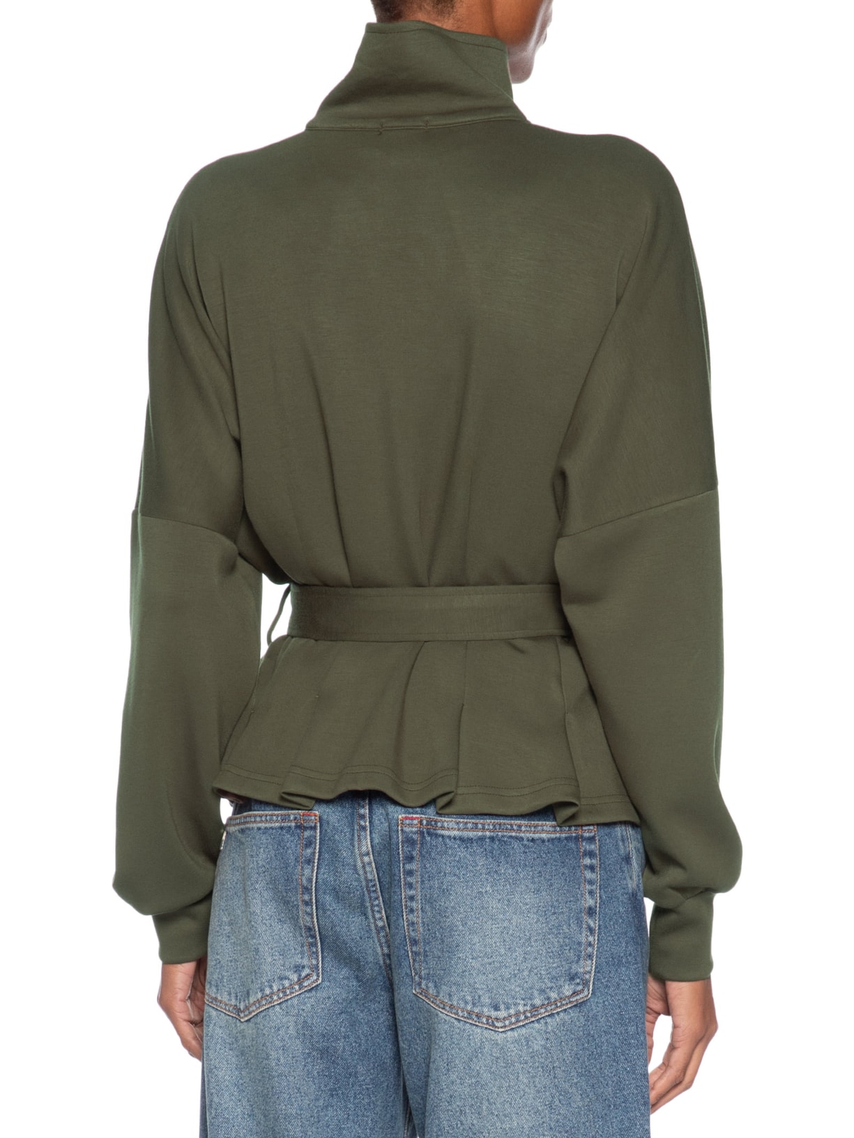 Jaqueta Feminina Moletom com Pregas – Verde Basiq