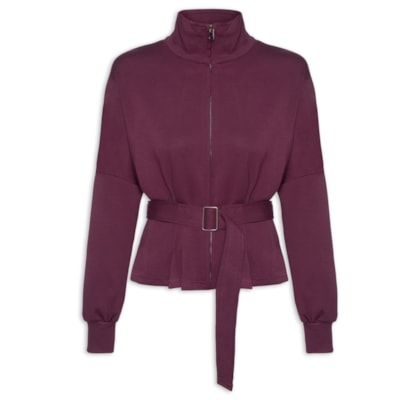 Jaqueta Feminina Moletom com Pregas – Vermelho