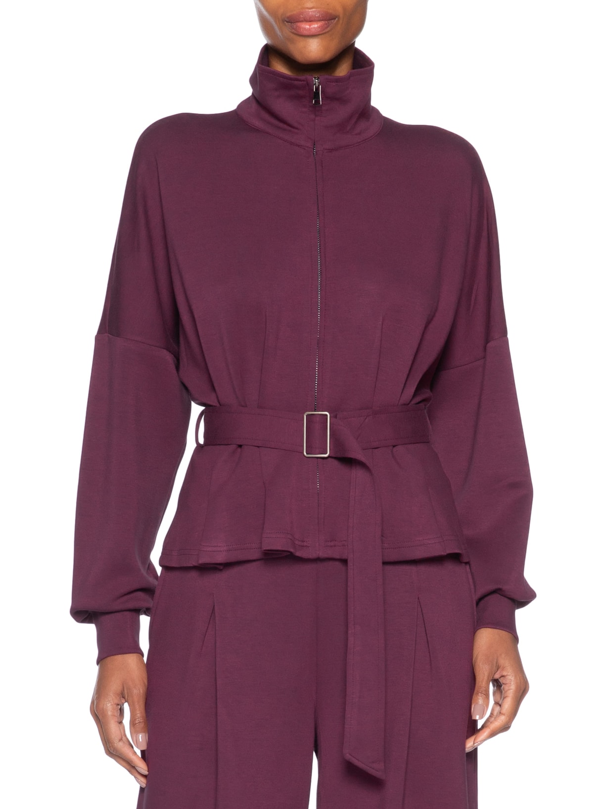 Jaqueta Feminina Moletom com Pregas – Vermelho Basiq